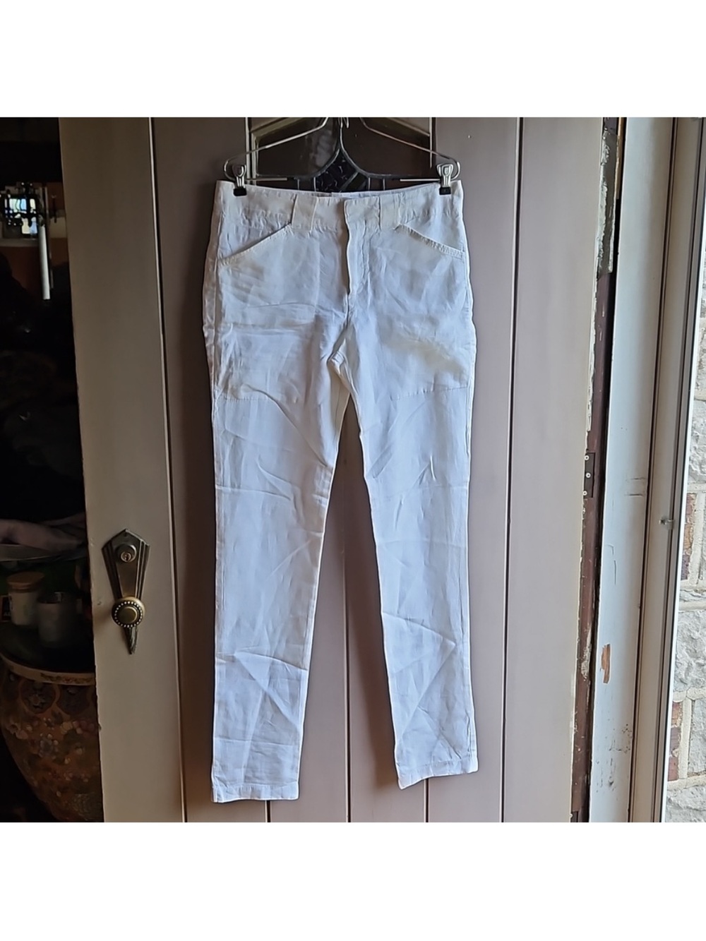 A.L.C. Women's White linen cargo pants.